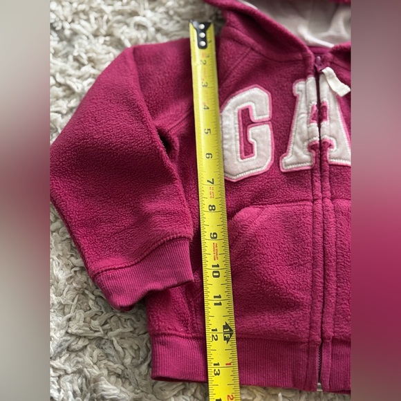 Gap girls pink zip up fleece sweater hoodie size 3T - Picture 5 of 8